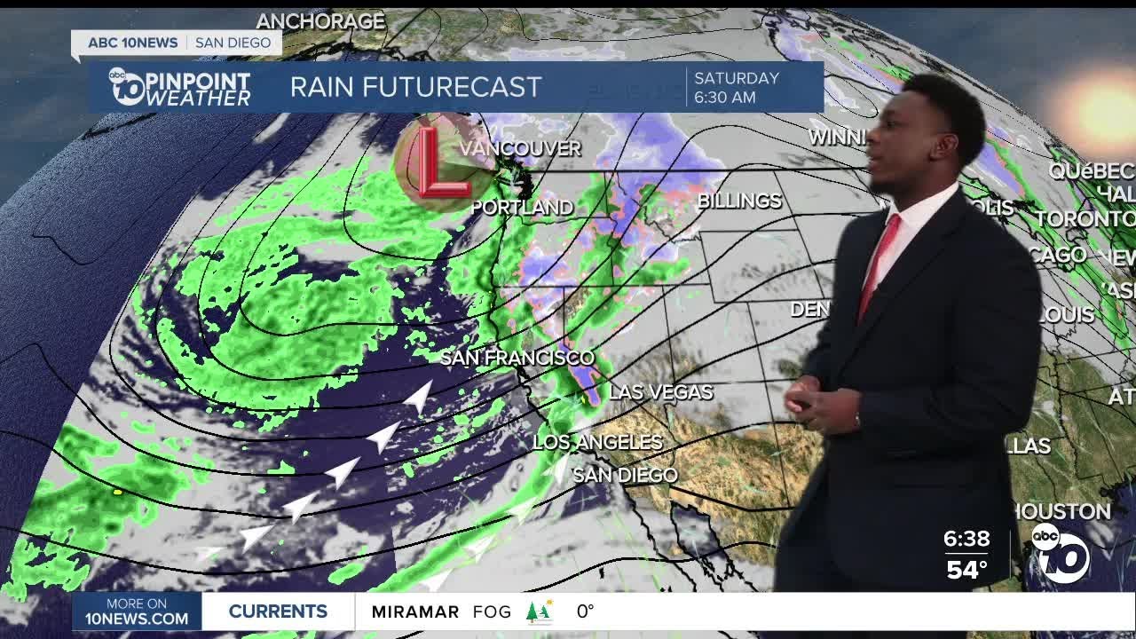 ABC 10News Pinpoint Weather with Moses Small: Rain on the way tonight ...