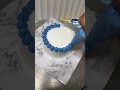 Minimalist Blue & White 'HBD' Cake 🎂 #cake #cakedecorating #birthdaycake #cakeart