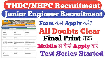 THDC/NHPC JE का Form कैसे Apply करे? All Doubts Clear||Master Video For THDC/NHPC JE||THDC/NHPC JE
