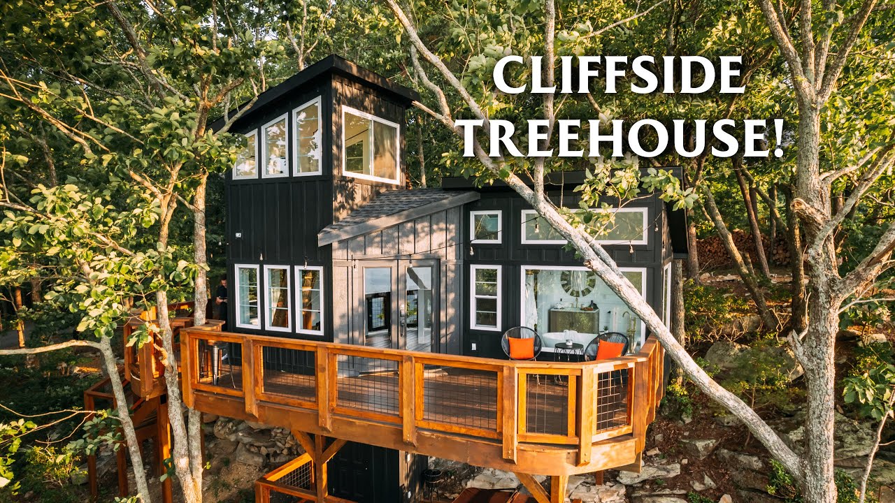 Cliffside Treehouse wInsane Views Tiny House Airbnb Tour