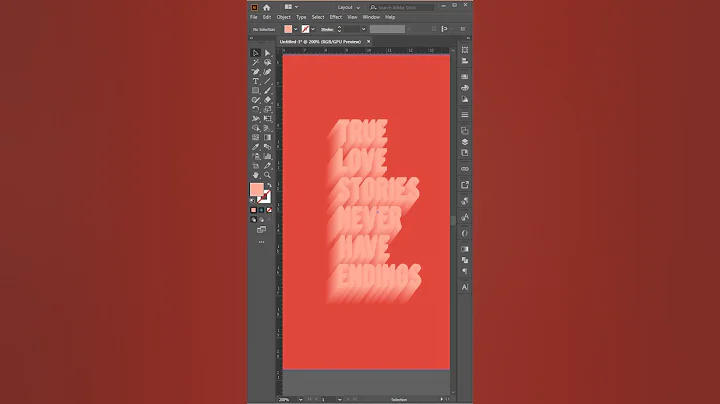 3D Blend Text Effect  Adobe Illustrator #shorts video