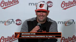 Brandon Hyde after O's 7-3 win