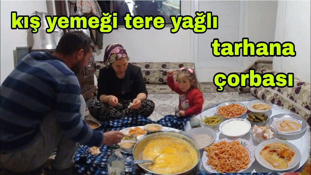 KÖYDE YER SOFRASINDA AKŞAM YEMEĞİ KIZIMIN İLK OKUL GÜNÜ
