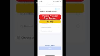 Marina Protocol Quiz Answer - 22 Sep | Marina Protocol Today Answer | Free Crypto 2025 | #Shorts