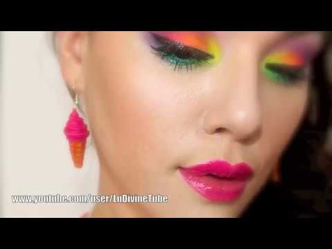 Maquillage FLUO again avec ACID palette I Clairette Sweety 