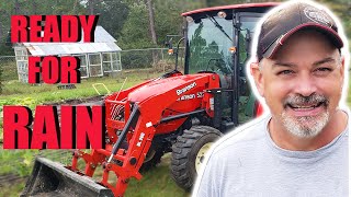 How To Dig A Swale With A Compact Tractor! Two ways! Will it Work?