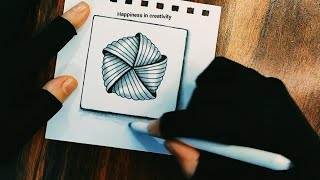 Art Therapy Series #51| Relaxing Zentangle Art |How to Draw Zen Line Illusion | 3D Geometric doodle