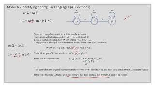Module 6 (Video 2) Identifying nonregular languages