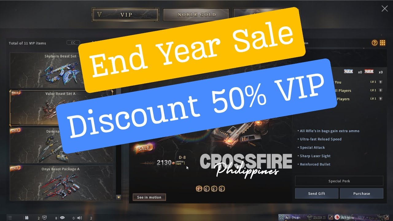 Crossfire Philippines CFPH Discount 50% VIP End Year Sale 2025