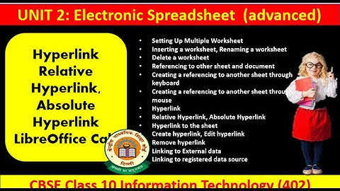 hyperlink in libreOffice Calc Unit2 Electronic Spreadsheet Class10 Information Technology Comment