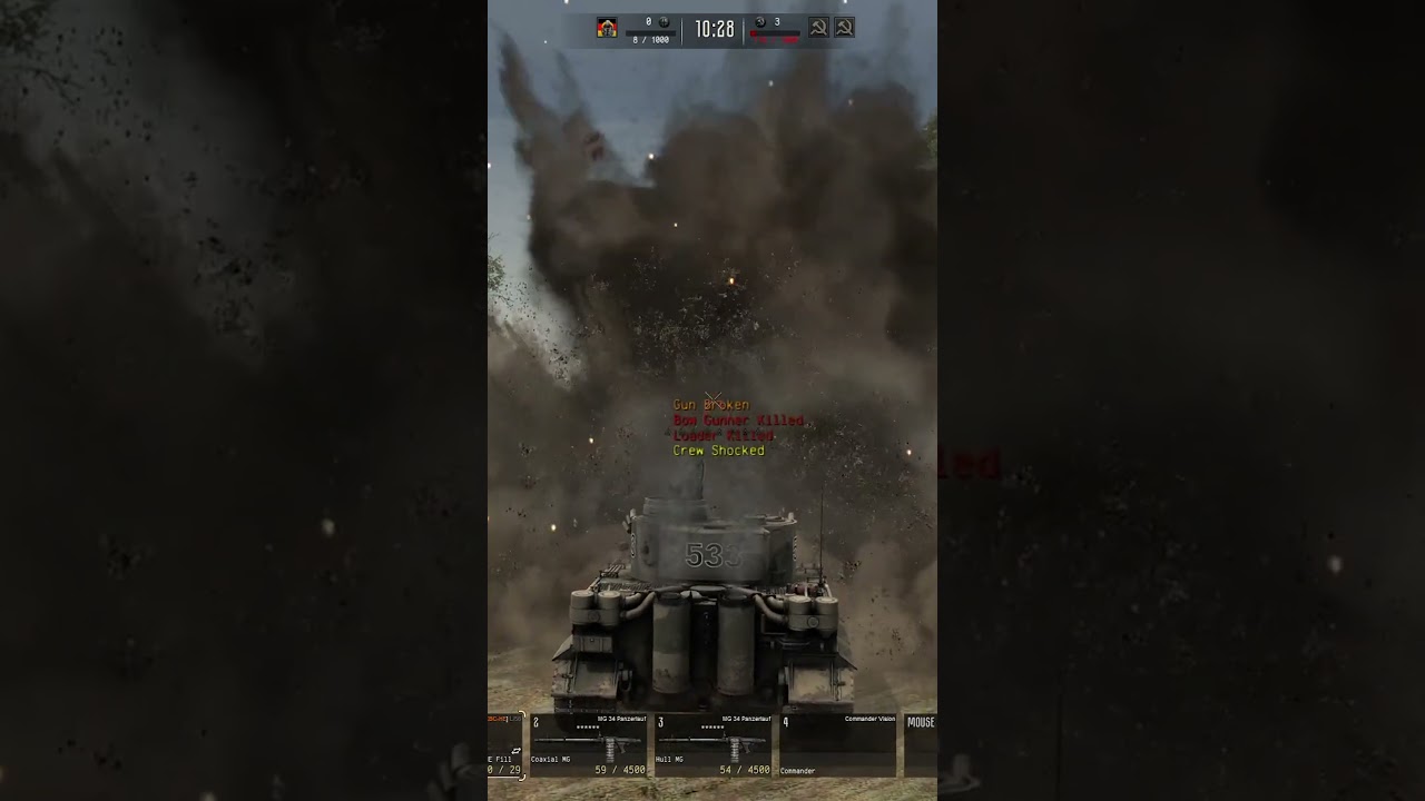 Tiger tank and KV-2 shoots it out part one 