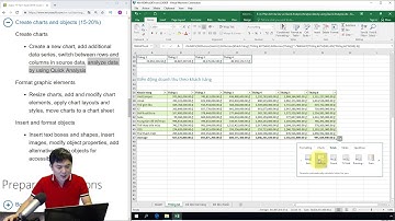 Ôn thi MOS Excel 2016: 5.1.4. Phân tích với Quick Analysis (Analyze data by using Quick Analysis)