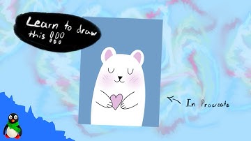 The Cutest Way To Draw A BEAR • Easy Step By Step Procreate drawing with Kindy Fun Art