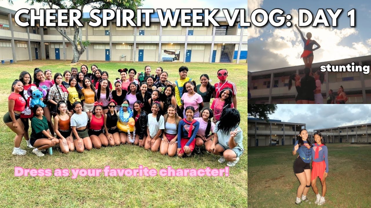 CHEER SPIRIT WEEK VLOG DAY 1: dress up as your favorite character ...