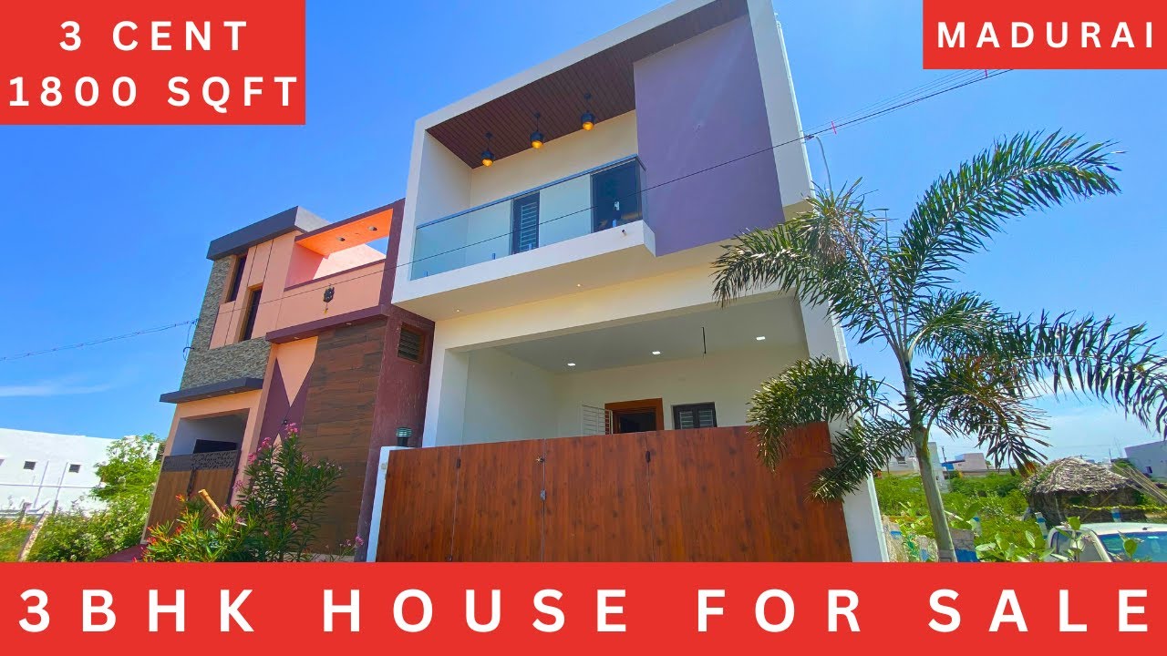 3 cent 1800 sqft ல் அழகிய Mid-Budget 3BHK வீடு விற்பனைக்கு | 3BHK House for sale at Madurai