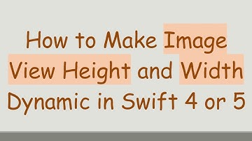 How to Make Image View Height and Width Dynamic in Swift 4 or 5