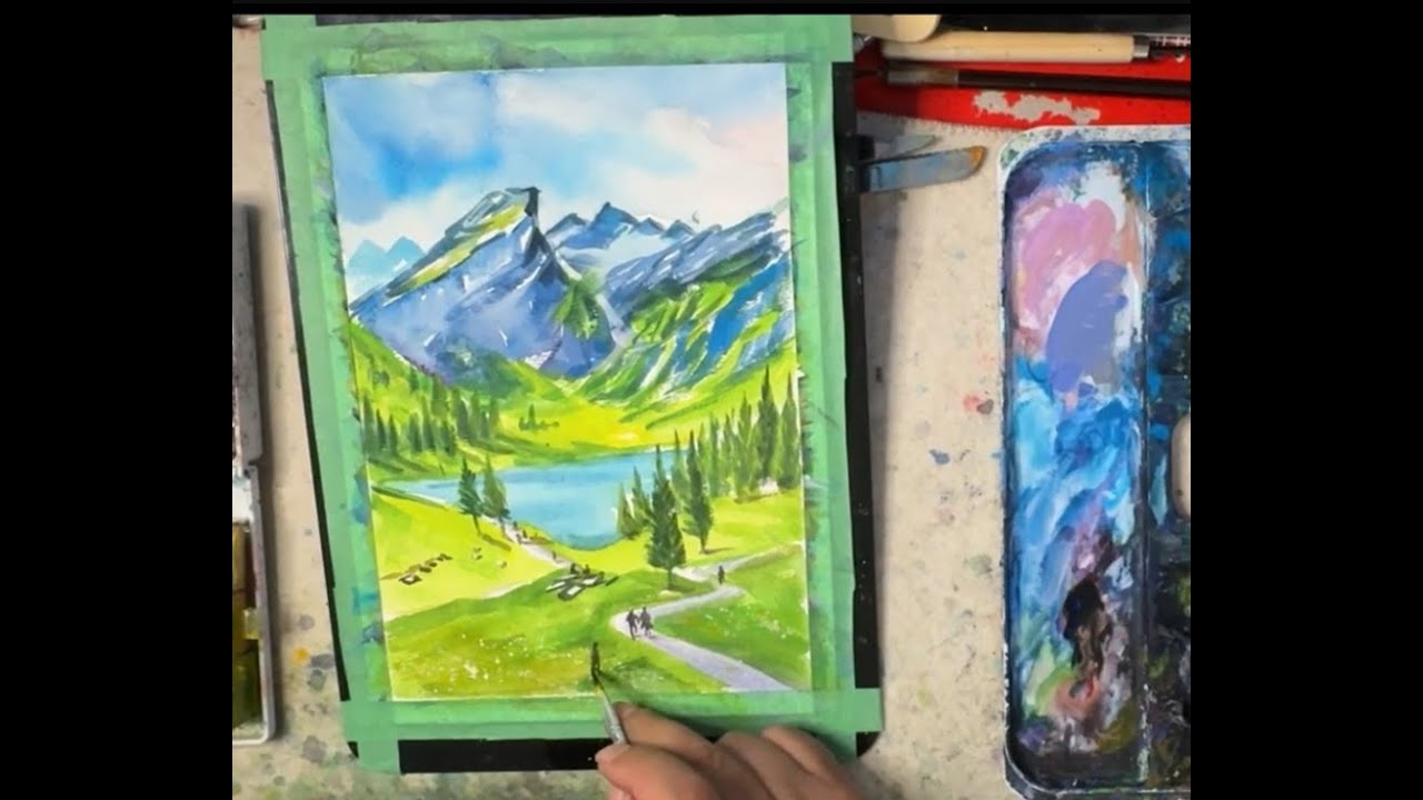 水彩风景画Watercolor Landscape 수채화풍경250829 - YouTube