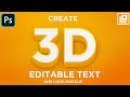 Create 3D Text without applying 3D effect in Photoshop. 3D text and Logo mockup tutorial. IPC