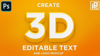 Create 3D Text without applying 3D effect in Photoshop. 3D text and Logo mockup tutorial. IPC