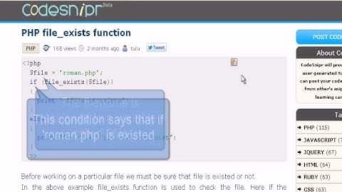 PHP Tutorial : PHP file_exists function