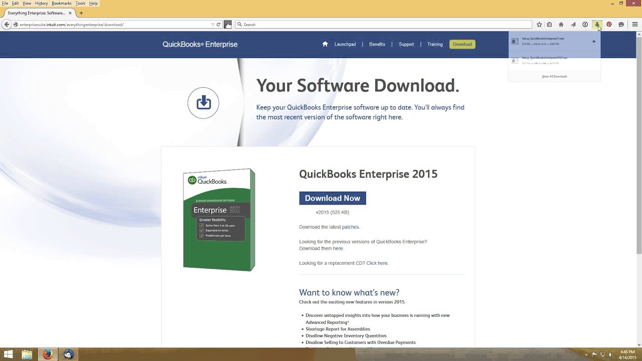 quickbooks enterprise version 16 download