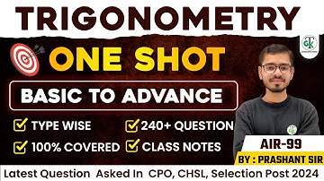 Complete Trigonometry | Basic To Advance Trigonometry | Math Marathon | Crazygktrick | Prashant Sir
