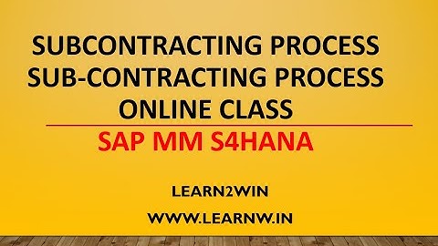 sap mm vendor subcontracting process | sap online class | online sap tutoring | sap online classes