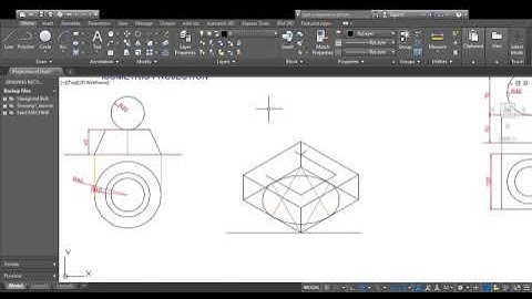 Isometric view -Frustum of Cone and Sphere.