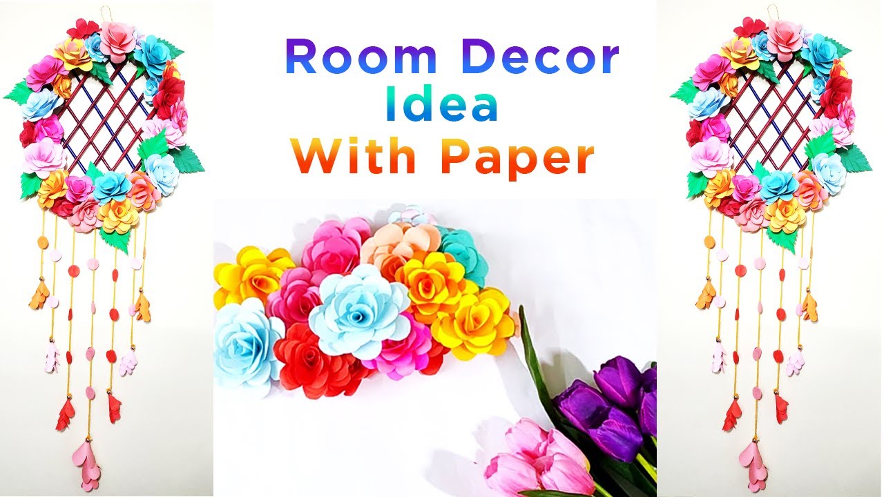 Room Decor Ideas With Paper | Paper Wall Decoration. - YouTube