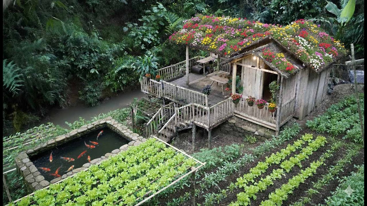 Full part 1,2,3,4. 365 days to build a house in the forest, away from the noise of the city.