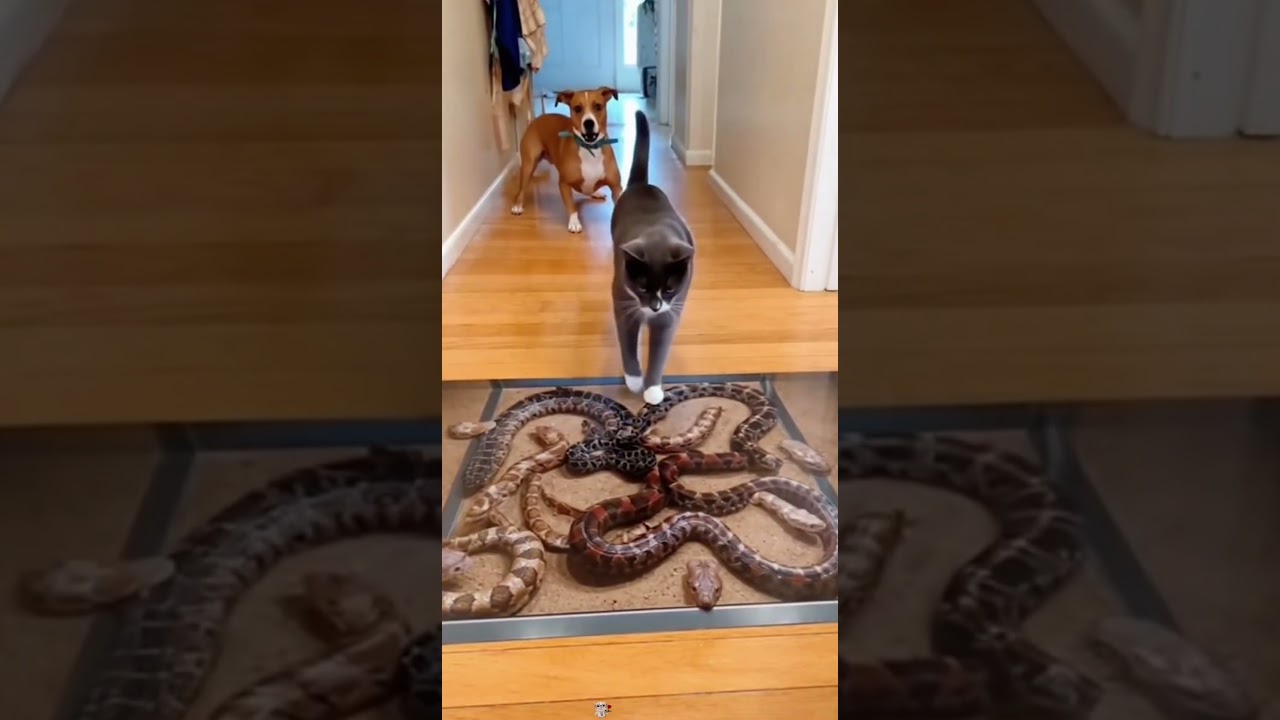 Dog Gets Scared of 3D Hole Carpet 😳🐶😂