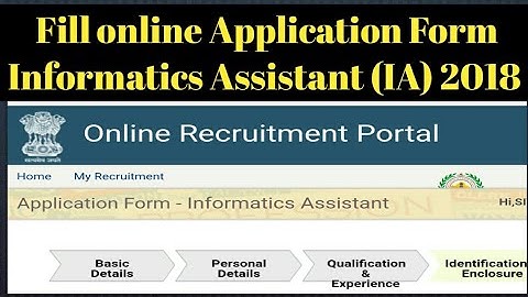 How to Fill Online Application Form RSMSSB Informatics Assistant 2018  