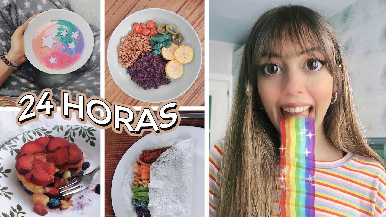 24 Horas Comiendo ARCOIRIS (comida sana)