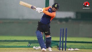 Ishan Kishan in full flow while batting at the nets |