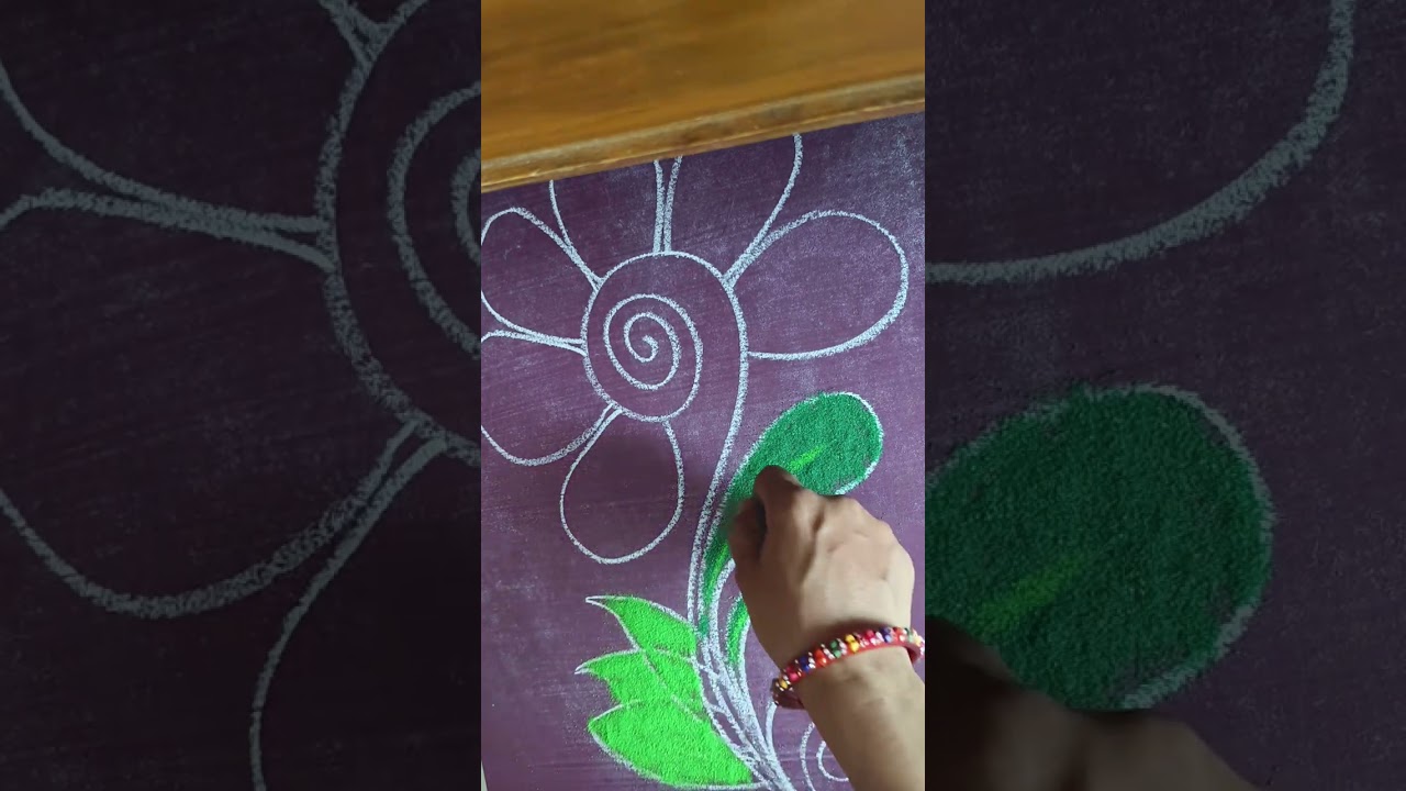 easyrangoli # beautiful flower rangoli design