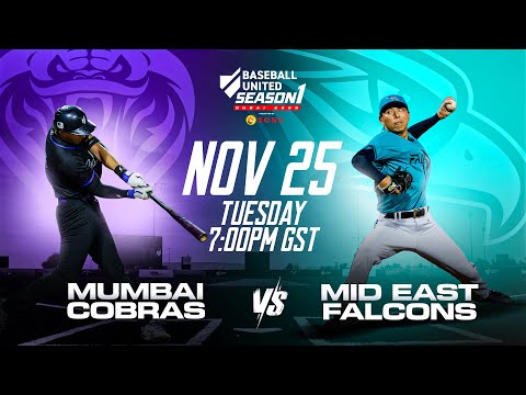 Mumbai Cobras Vs Mid East Falcons Live Stream Nov 25 2025 Baseball United Season One
