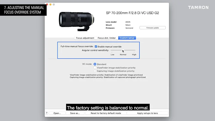 07 Tap In Adjusting Manual Focus Override