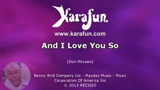 And I love you so Perry Como   Karaoke Version   KaraFun covered by smanusak