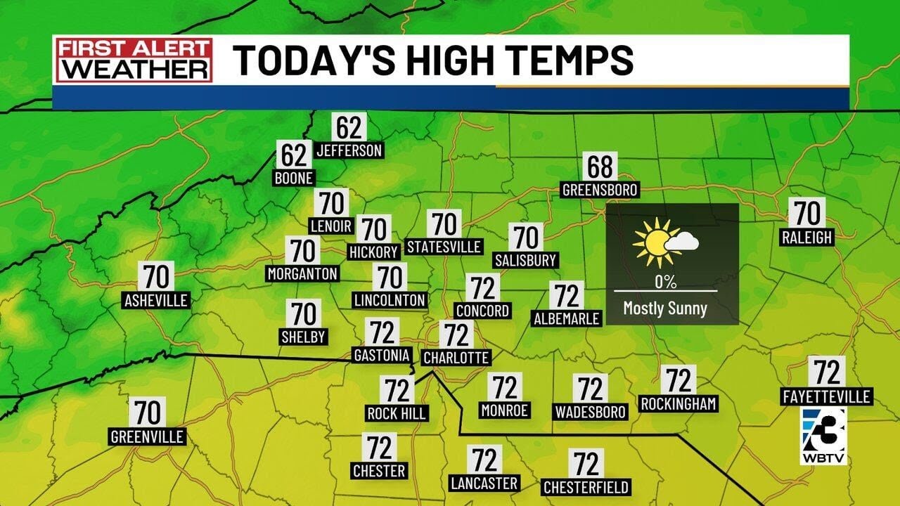 Rain moves out of Charlotte as focus shifts to record-challenging heat ...