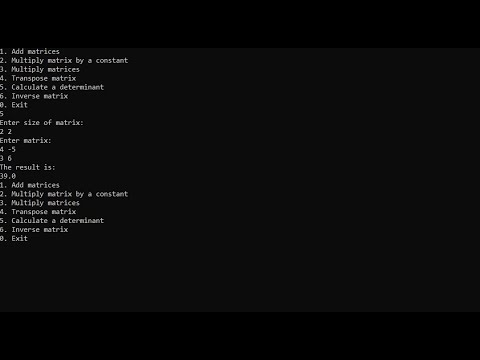 Matrix Calculator In Python With Source Code | Source Code & Projects