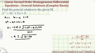 Linear Second Order Homogeneous Differential Equations   complex roots #2