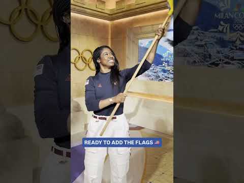 Flagbearers getting reps in before Opening Ceremony 💪