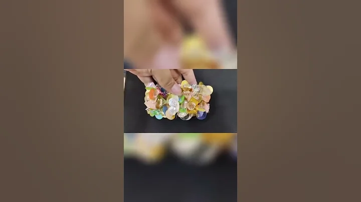 Fancy handmade beads decorated slipper uppers for lady shoes TPU / PVC film shoe vamps