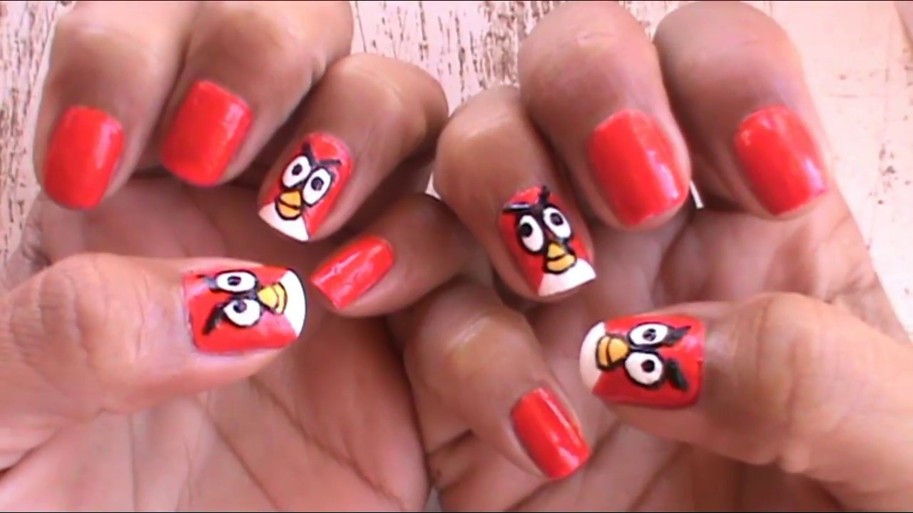1. Angry Birds Nail Art Tutorial - wide 6