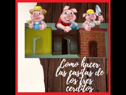 Los tres cerditos casitas  Los tres cerditos, Cerditos, Manualidades  preescolar