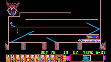 Lemmings - Tricky Level 8: "Lemming Sanctuary In Sight" (1991) [MS-DOS]