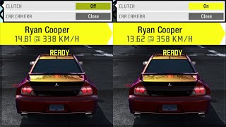 You're FASTER with the CLUTCH turned ON? NFS ProStreet Drag Race screenshot 4