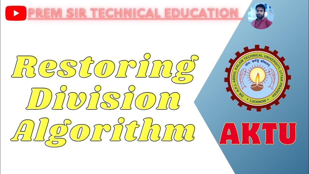 Coa restoring division algorithm unit 2 youtube