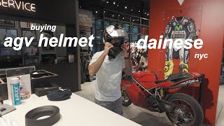 buying gear for my first motorcycle at dainese in NYC