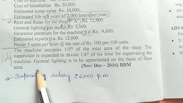 How to do Machine Hour Rate problems || 1st B.com Cost Accounting|| Overheads lesson||
